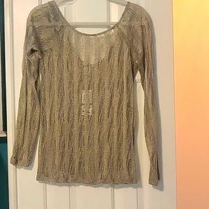 Bar III sheer gold top